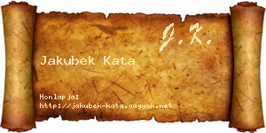 Jakubek Kata névjegykártya